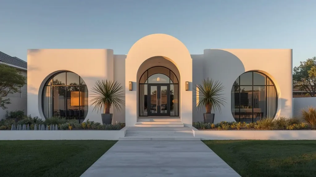 Desain rumah dengan struktur melengkung dan organik
